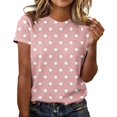 thumbnail image 1 of Womens Oversized Tshirts Casual Short Sleeve Basic Summer Tops for Women Pink M, 1 of 5