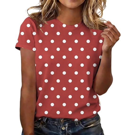 Womens Oversized Tshirts Casual Short Sleeve Basic Summer Tops for Women Red M