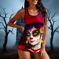 thumbnail image 1 of Womens Oversized Tshirts Plus Size Skull Print Sleeveless Casual U Neck Floral Tee Summer Tops 2026 Fashion, 1 of 4