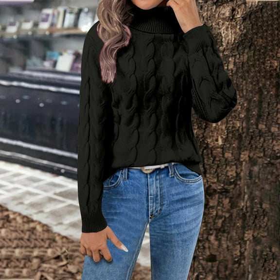 Womens Oversized Turtleneck Long Sleeve Fuzzy Knit Chunky 2025 Fall Pullover Sweaters Tops Winter Warm Outfits