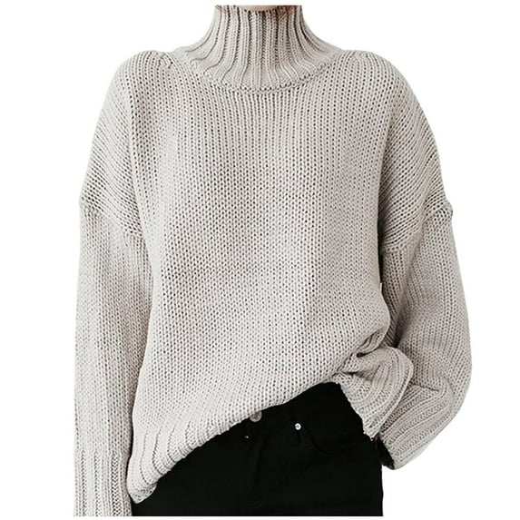 Womens Oversized Turtleneck Long Sleeve Sweater Fall Winter Casual Cable Knit Cozy Soft Slouchy Loose Pullover Jumper Tops