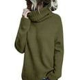 thumbnail image 1 of Womens Oversized Turtleneck Pullover Sweater Cable Knit Long Sleeve Sweater Tops, 1 of 6