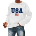 thumbnail image 1 of Womens Oversized USA Sweatshirts American Flag Crewneck Long Sleeve Tops 4th of July Casual Loose Pullover Sweater Shirts, 1 of 6