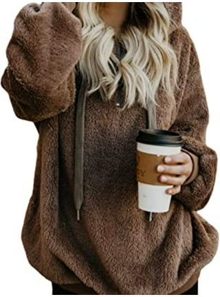 Brown fuzzy sweatshirt online