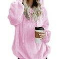 thumbnail image 1 of Womens Oversized Warm Double Fuzzy Hoodies Casual Loose Pullover Hooded Sweatshirt Outwear, 1 of 9