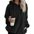 thumbnail image 1 of Womens Oversized Warm Double Fuzzy Hoodies Casual Loose Pullover Hooded Sweatshirt Outwear, 1 of 9