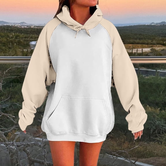 Womens Oversized Winter Cute Sweatshirts Fleece Hooded Pullover 2025 Fashion Casual Tops Sweater Trendy Outfits Khaki M