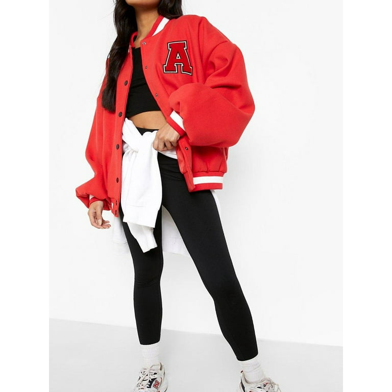 Red and black jacket  Jacket outfit women, Red streetwear, Long sleeves  jacket