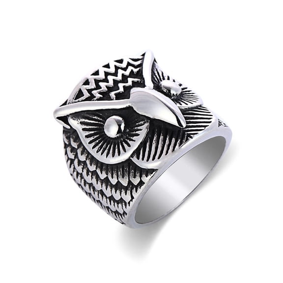 Womens Owl Ring Titanium Steel Stainless Jewelry Electroplate Durable Fashion Accessory For Everyday Wear Chic