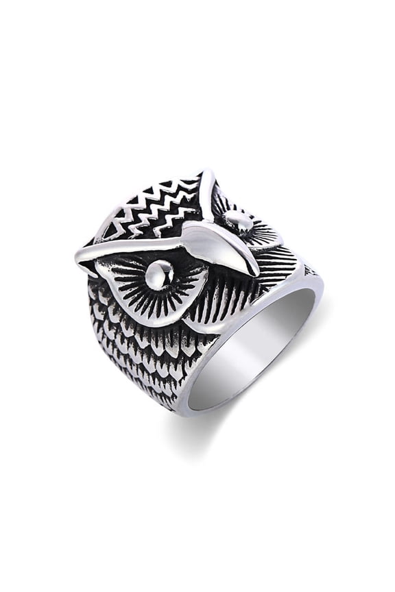 Womens Owl Ring Titanium Steel Stainless Jewelry Electroplate Durable Fashion Accessory For Everyday Wear Chic