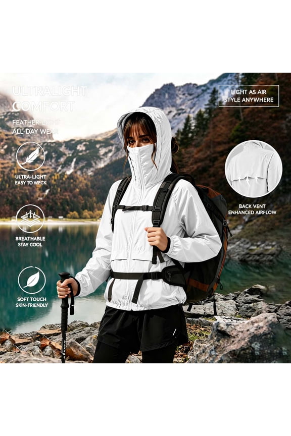 Womens Packable Waterproof Raincoat Lightweight Rain Jacket, Running Hiking Windbreaker Pullover Jackets