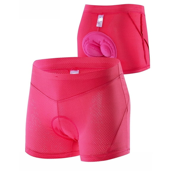 Sponeed Womens Cycling Shorts Padded Bicycle Underwear for Woman Bike Pants Pink L
