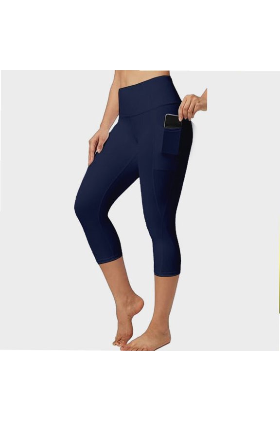 Womens Padded Breathable Lightweight Yoga Pants with Pockets Abdominal Control Sport Pants