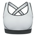 thumbnail image 1 of Womens Padded Sports Bra Cross Back Bra Workout Bra Seamless Comfortable Yoga Bra, White, M, 1 of 7