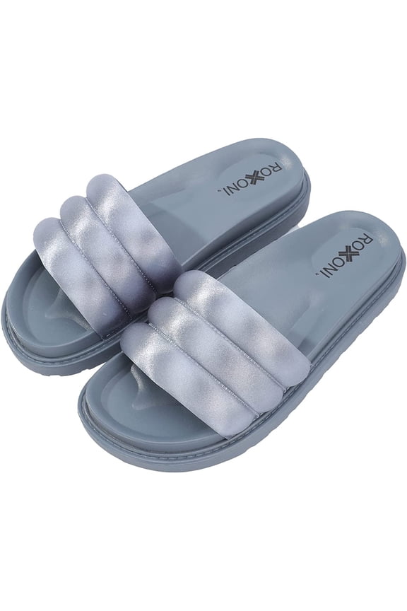 Womens Padded Strap Slide Sandals; Stylish Open Toe Sandals in 4 Fashionable Colors