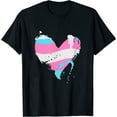 thumbnail image 1 of Womens Paintsplash Heart Lgbt Trans Shirt | Transgender Pride Flag T-Shirt Black X-Large, 1 of 5