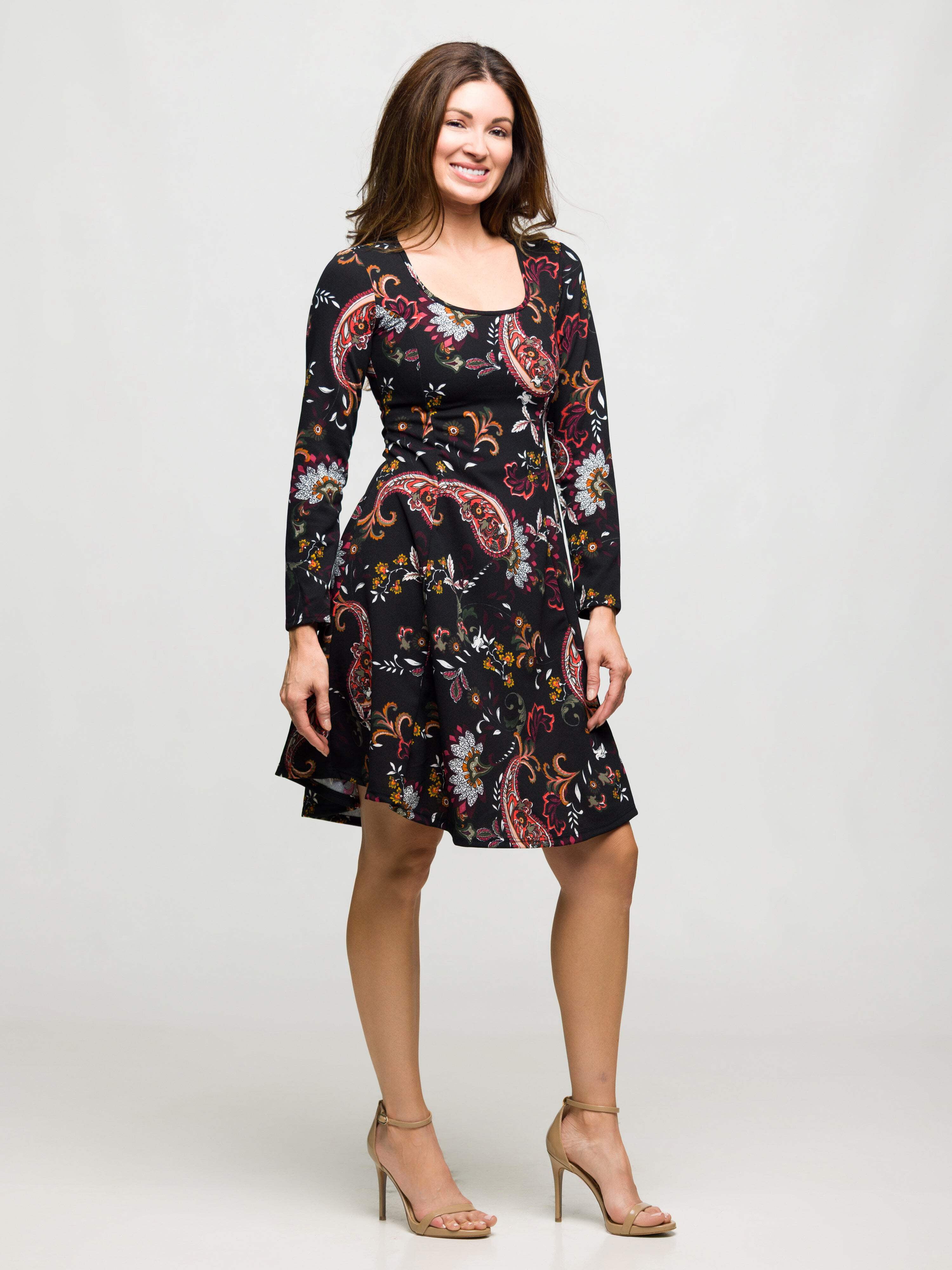 paisley skater dress Windsor Spring Fling V-Neck Paisley Skater Dress