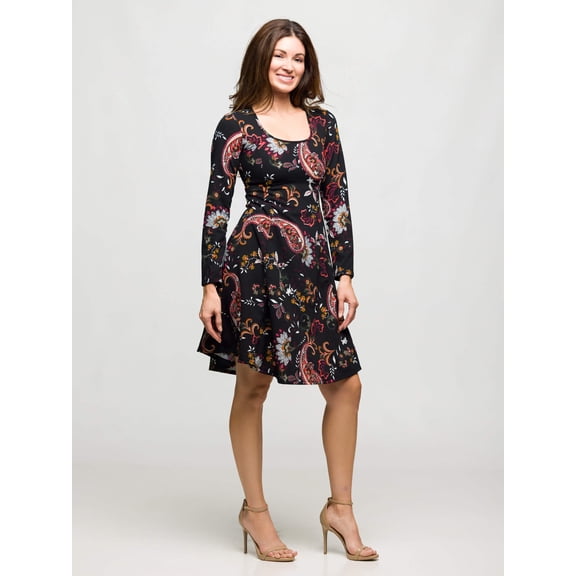 Womens Paisley Print Skater Dress