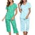 thumbnail image 1 of Womens Pajama Cotton Pajama Sets Soft Capri Sleepwear Sets, 1 of 1