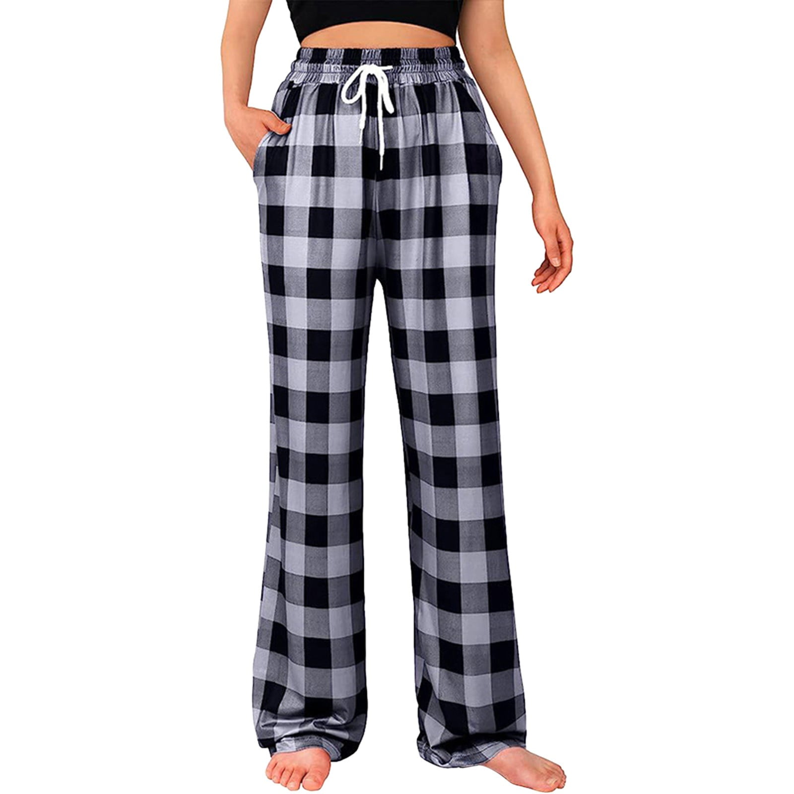 christmas plaid dress pants women's Flannel Christmas Red Plaid Pajama Pants