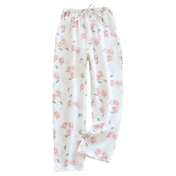 Womens Pajama Pants Comfy Pj Bottoms Soft Floral Printed Palazzo Lounge Pant with Pockets Beige XL