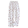 thumbnail image 1 of Womens Pajama Pants Comfy Pj Bottoms Soft Floral Printed Palazzo Lounge Pant with Pockets White L, 1 of 3