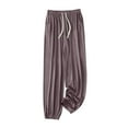 thumbnail image 1 of Womens Pajama Pants Fashion Solid Color Drawstring Plaid Strappy Hem Sleep Pants, 1 of 7