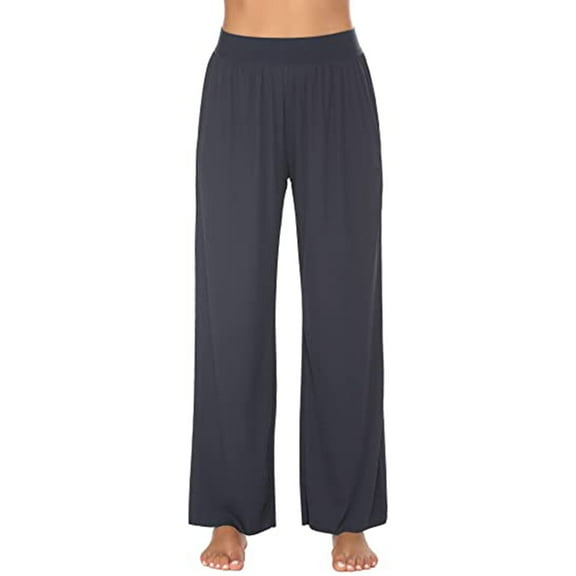 Womens Pajama Pants Fashion Solid Color Wide Leg High Waist Sleep Pants