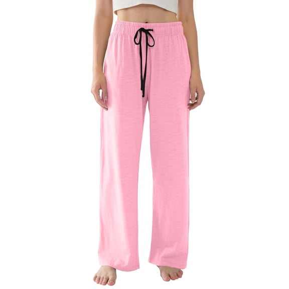 Womens Pajama Pants Lightweight Casual Comfy Lounge Pants Sleepwear Loungewear PJs Bottoms 2025 Pink XXL
