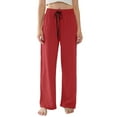 thumbnail image 1 of Womens Pajama Pants Lightweight Casual Comfy Lounge Pants Sleepwear Loungewear PJs Bottoms 2025 Vermilion L, 1 of 4