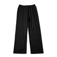 thumbnail image 1 of Womens Pajama Pants Pj Pants Casual Solid Color Fall Winter Flannel Homewear Pajama Bottoms Sleep Pants Black S, 1 of 3