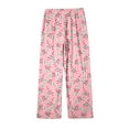 thumbnail image 1 of Womens Pajama Pants Pj Pants Pyjamas Flannel Trousers Anime Cartoon Casual Trousers Fall Winter Pajama Bottoms Sleep Pants Pink L, 1 of 7