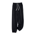 thumbnail image 1 of Womens Pajama Pj Pants Lounge Bottoms Pajama Pants Women Soft Cotton Lounge Pants Comfy Casual Pajama Bottoms with Elastic Waistband Women's Pajama Pants for Women In Summer Thin Ruffled Home Pants L, 1 of 9