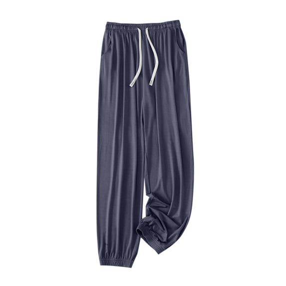 Womens Pajama Pj Pants Lounge Bottoms Pajama Pants Women Soft Cotton Lounge Pants Comfy Casual Pajama Bottoms with Elastic Waistband Women's Pajama Pants for Women In Summer Thin Ruffled Home Pants L
