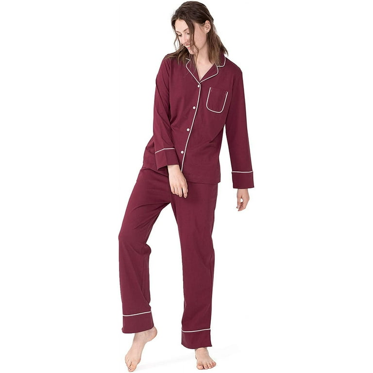 Womens Pajama Set 100% Cotton Pajamas Long Sleeve Women Sleepwear  Loungewear S~XL 