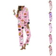 thumbnail image 1 of Womens Pajama Set – Cotton Pajama Shorts for Summer Women's Halloween Print Long Robe & Pants Set Homewear For Festivities, 1 of 5
