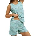 thumbnail image 1 of Womens Pajama Set Cotton Sleepwear Tank & Short Pajamas Sets Fun Prints 2 Piece Pjs, 1 of 5