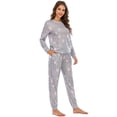 thumbnail image 1 of Womens Pajama Set Long Sleeve Sleepwear Star Print Nightwear Soft Pjs Lounge Sets with Pockets, 1 of 11