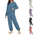 thumbnail image 1 of Womens Pajama Set Soft Plush Pullover Top with Sleep Pants Cozy Lounge Wear Comfortable Sleepwear, 1 of 5