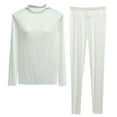 thumbnail image 1 of Womens Pajama Set Women Solid Color Half Turtleneck Padded Pajamas With Cups Long Sleeves And Trousers Two Piece Home Pajamas Sets Pajama Set Women lounge Sets for Women, 1 of 2