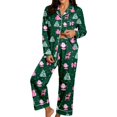 thumbnail image 1 of Womens Pajama Sets Button Up Pjs 2 Piece JIANLAI Women's Christmas Printed Notch Collar Pajama Set Button Down Long Sleeve Top and Long Pants Loungewear Outfit Soft Casual Sleepwear, 1 of 3