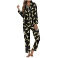 thumbnail image 1 of Womens Pajama Sets – Button Top Pajama Sets Two Piece Look for Travel Nights or Lounge Days at Home Women's Christmas Printed Button Pocket Long Sleeved Pants Home Sleepwear Set, 1 of 4
