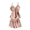 thumbnail image 1 of Womens Pajama Sets New Satin Pajamas Set for Women 2 Piece Satin Cami Pjs Set with Shorts Sleepwear Nightwear Lace Trim Outfit Womens Sleepwear Pinky M New, 1 of 9