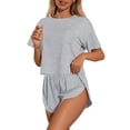 thumbnail image 1 of Womens Pajama Sets Cute Comfy Side Split Short 2 Piece Sexy Pajama Set Summer Pajamas for women Set Multicolor L, 1 of 4