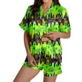 thumbnail image 1 of Womens Pajama Sets Halloween Printed Short Sleeve Shorts With Pocket Button Front Comfortable Sleepwear Loungewear Nightwear Nightclothes Homewear, 1 of 6