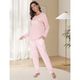 thumbnail image 1 of Womens Pajama Sets Long Sleeve Long Pants Pajamas for Women Cat Print Womens Soft Sleepwear with Pocket 2 Piece Cute Women's Loungewear Set, S-XXL, 1 of 10
