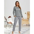 thumbnail image 1 of Womens Pajama Sets Long Sleeve Long Pants Pajamas for Women Cat Print Womens Soft Sleepwear with Pocket 2 Piece Cute Women's Loungewear Set, S-XXL, 1 of 12