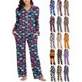 thumbnail image 1 of Womens Pajama Sets Long Sleeve Loungewear 2 Piece Fall Sleepwear for Ladies, 1 of 7