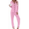 thumbnail image 1 of MLDRA Pajama for Women Sets PJs Button Up Long Sleeve with Lounge Pants Lightweight Soft Cute Women Pajama 2 Piece Set,2026 Fall, 1 of 8