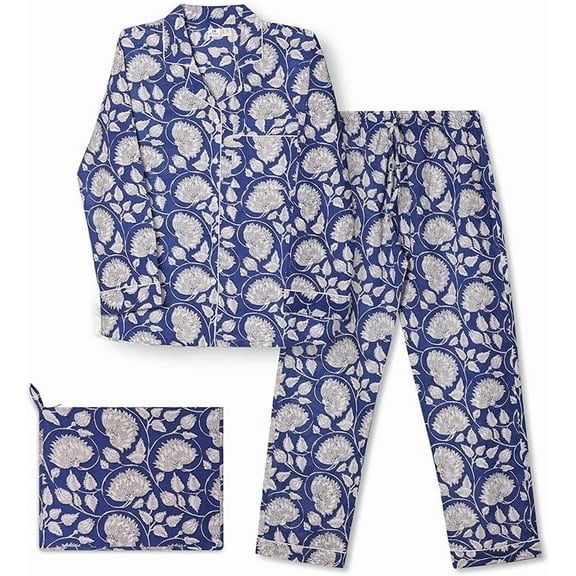 Womens Pajama Sets - Premium Pajamas for Women Set, Soft & Comfortable Two Piece Sets for Women Sleepwear, Stylish Pijamas de Mujer, Perfect PJ Sets (Navy Blue -XXL)